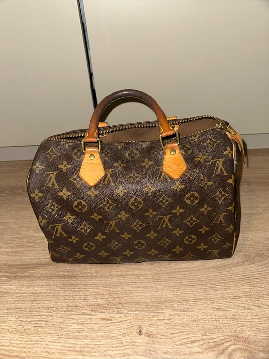 Louis Vuitton Handbags - Louis Vuitton Brown Monogram Canvas Handbag with Tan Trim